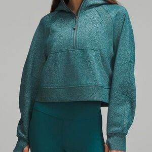 Lululemon Scuba Oversized Half-Zip Hoodie Sparkle Storm Teal XS/S